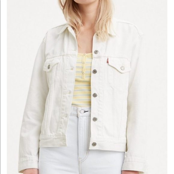 Levi’s Ex-Boyfriend White Cell Trucker Jean Jacket - off white - Picture 2 of 5